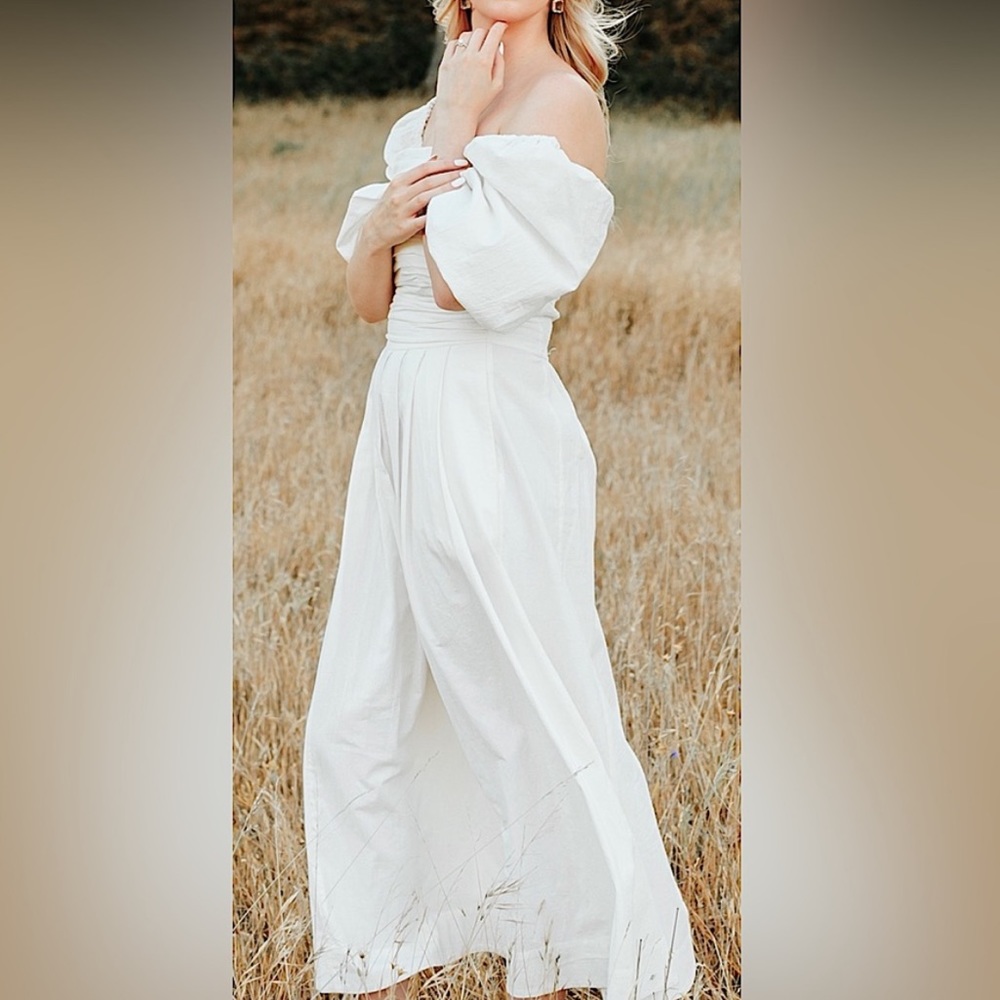 Free people free-est ain’t she beaut puff sleeve ruched dress XL